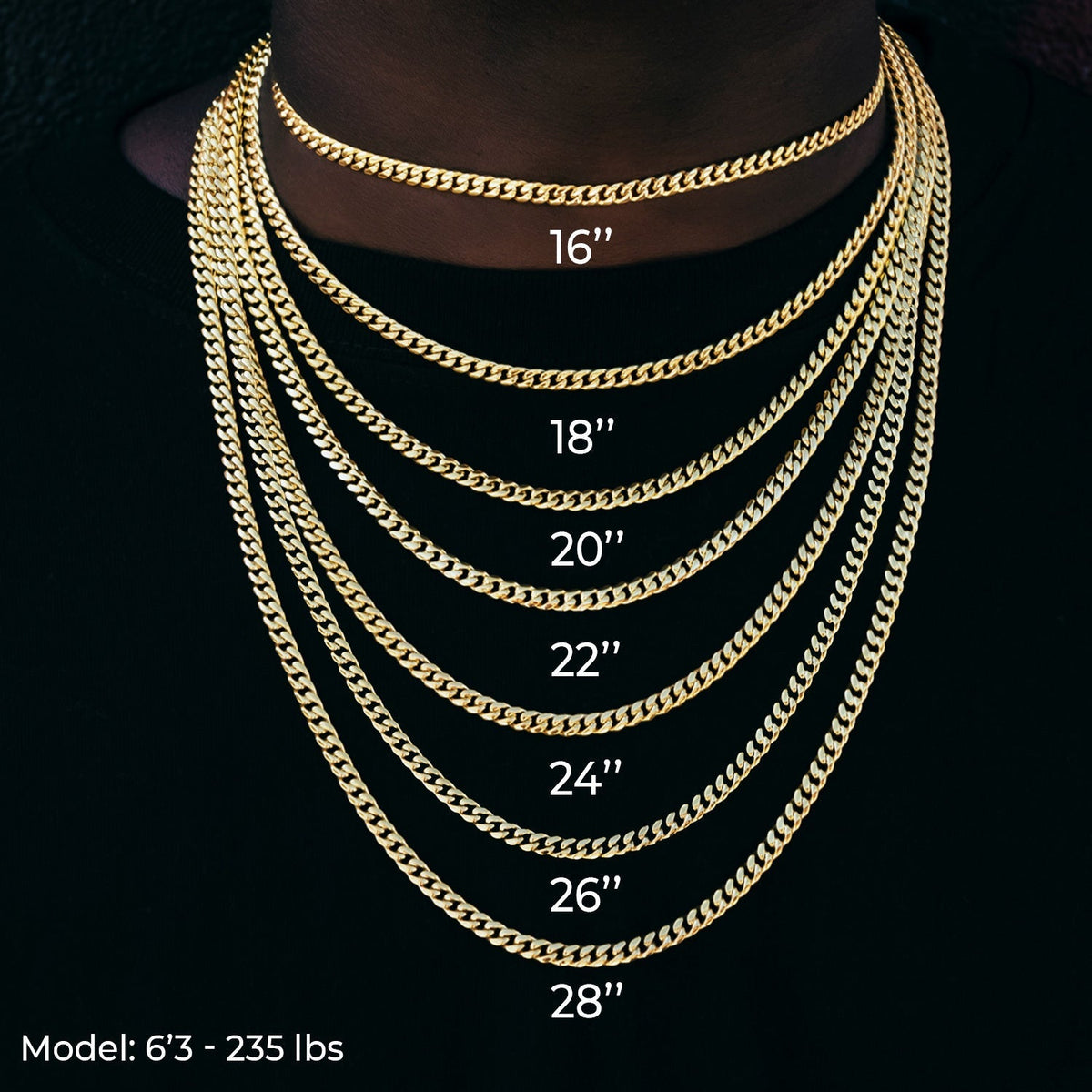Layered Halo Diamond Link Chain in Yellow Gold
