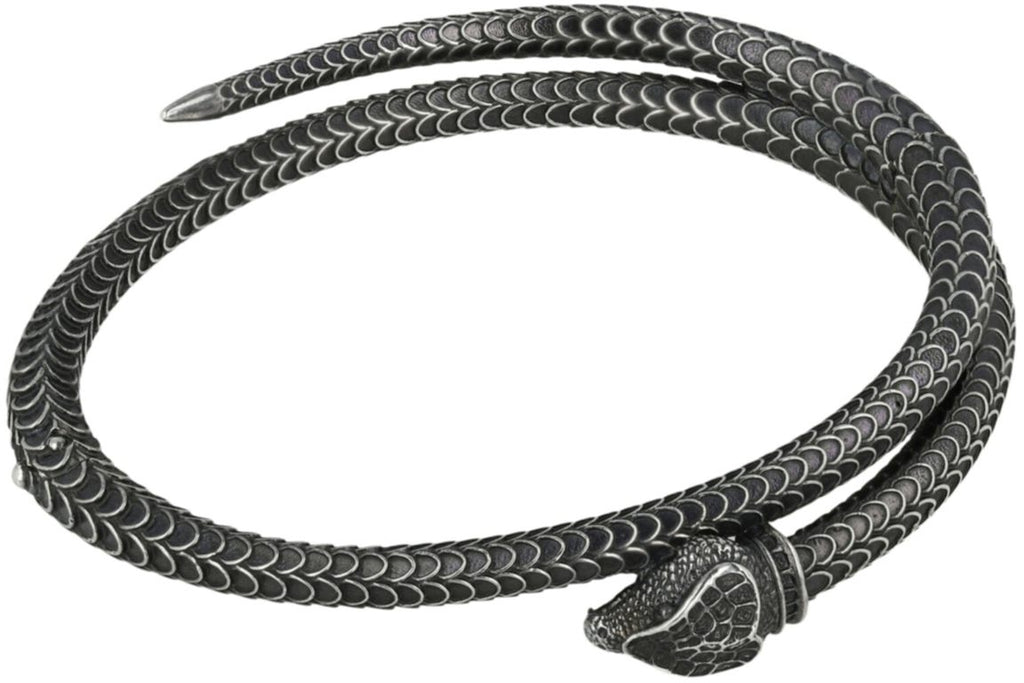 Gucci Garden Snake Aged Sterling Silver Bracelet Silver