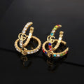18K Double Gucci Color Crystal Earrings